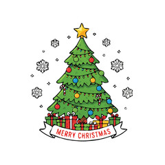 Winter Christmas tree vector design and illustration