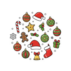 Christmas icons vector design and illustration