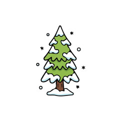 Winter tree vector design and illustration