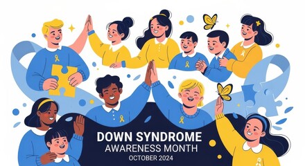 Down Syndrome Awareness Month celebration illustration.