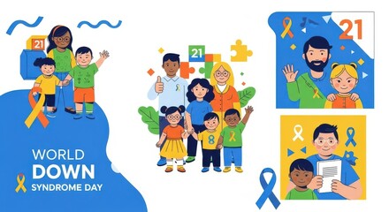 Illustration celebrating World Down Syndrome Day.