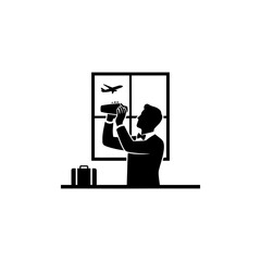 Bartender day shaker silhouette shaking beside large amphora jar ancient vibe vector illustration