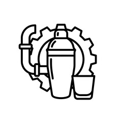 Bartender day shaker silhouette science lab parody held beaker conical flask vector illustration