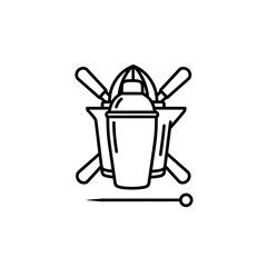 Bartender day shaker silhouette beach bar wind lifts small napkin vector illustration