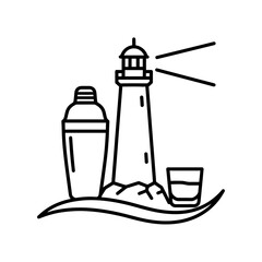 Bartender day shaker silhouette busy festival pop bar minimal plus symbol vector illustration