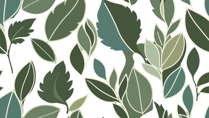 Evergreen Pattern: A vibrant pattern of lush green leaves, evoking a sense of tranquility and the freshness of nature's embrace.