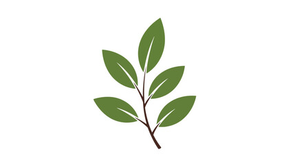 Leaf Branch Symbol: A minimalistic, vibrant, and artistic illustration of a leaf branch, celebrating nature's elegance and the symbol of life, purity, and environmental conservation.