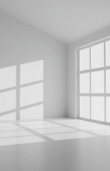 Vintage white room with window in new home