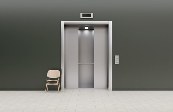 Modern steel elevator