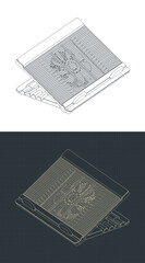 Notebook cooling pad isometric drawings