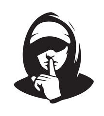 Vector art illustration of a beautiful lady in a black dress holding a cigarette with a silhouette face