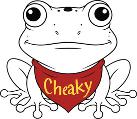 Cheaky the cartoon frog with red bandana
