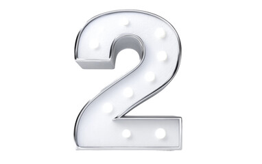 Naklejka premium Minimalist number 2 photographed in studio setup emphasizing clarity, celebration, and countdown theme for seasonal marketing isolated on transparent background PNG