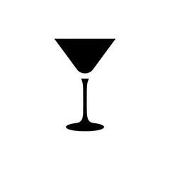 Floating cocktail glass components silhouette vector illustration