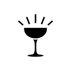 Cocktail glass recognition lines silhouette vector illustration