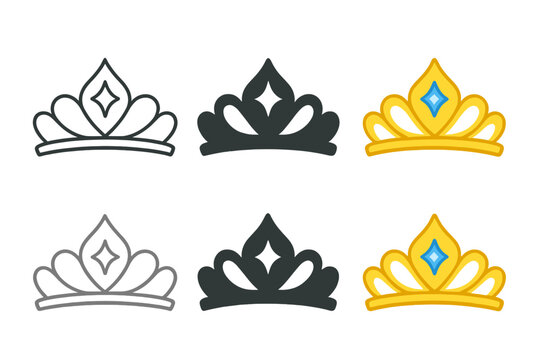 Elegant Tiara Designs. Elegant tiara with delicate arches and central sparkle gem, graceful royal symmetry, first in line style
