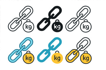 Chain Link Styles. Chain Link Weight first in line style with thin outline, second in solid style filled shape, third in flat