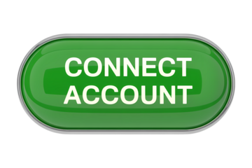 3d icon Green connect account button, representing seamless linking and access . Isolated on transparent background, png
