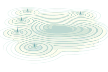 Teal Ivory Ripples. a pattern of ripples spreading evenly from multiple drops merging into one calm wave, soft teal and ivory