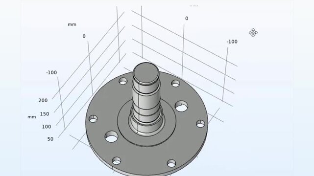 Video animation of computer 
technic 3d modeling of mechanical part with rotation.
Steel worm shaft with round cover of electrical reducer. Technology cad analysis of machine building industry.