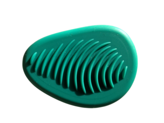 Smooth ergonomic worry stone designed for tactile stimulation and relaxation during meditation or daily stress relief.