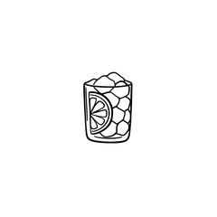 Italian Aperitivo Drink - Hand drawn Icon flat vector design.