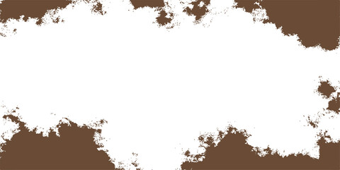 Fototapeta premium Abstract grunge background with frame for isolated dry brown powder pile of coffee dirt and black cocoa ingredient closeup