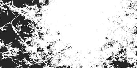 Black and white abstract grunge pattern vector illustration with floral ink splash texture border design
