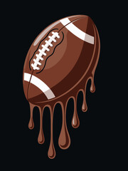Naklejka premium A football appears to be melting like chocolate, dripping in a stylized manner.