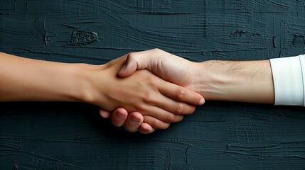 Handshake between two people in a professional setting showing collaboration and partnership in business