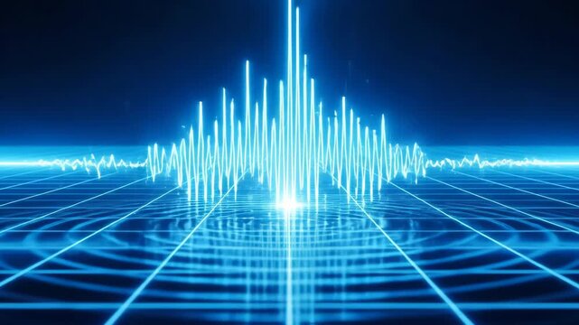Digital wave analysis displaying scientific data visualization and signal processing
