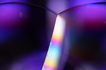 Bright interference pattern, chemical liquid film, macro abstraction, scientific background, rainbow in macro