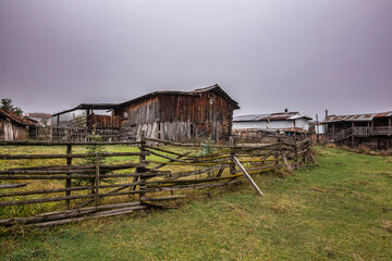 Authentic wooden houses built in the regional architectural style in Bolu.