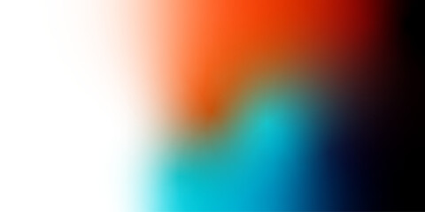 Retro vintage orange red yellow black white blue sky purple grey brown gradient abstract background. Color ombré blend. Smooth transition. Film grain noise texture with soft light-leak glow vignette.
