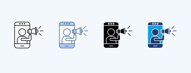 Influencer Multiple Icon Illustration Vector