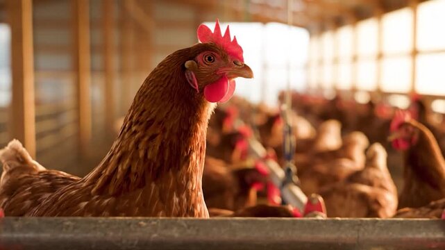 Chicken in natural light enclosure environment concept image