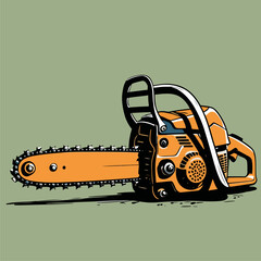 Fototapeta premium vector illustration of a chainsaw in American comic style