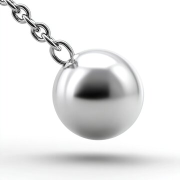 Captivating pendulum in mid swing isolated on white background for art and design concepts
