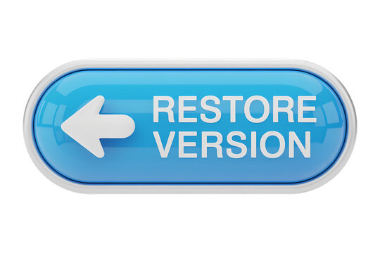 3d icon Blue restore version button with an arrow, symbolizing rollback and system recovery. Perfect for websites and software interfaces . Isolated on transparent background, png