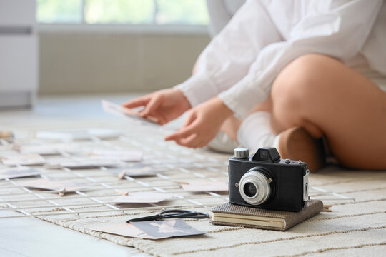 Woman making family tree at home