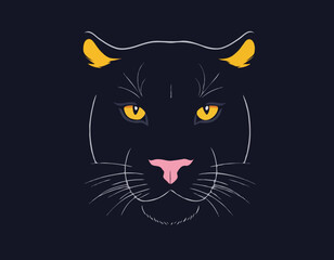 panther head, animal illustration