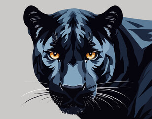 panther head, animal illustration