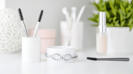 Minimalist beauty tools and accessories for elegant eyelash styling
