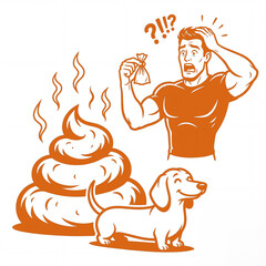 Man finds dog waste and looks shocked in color: vivid orange 2