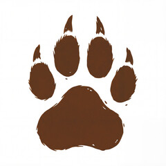 Paw print on a white background showing animal track in color: vivid orange 2