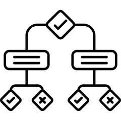 Decision Tree Outline Icon