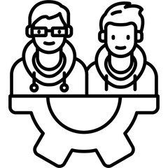 Teamwork Outine Icon