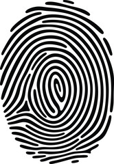 Fototapeta premium Detailed Fingerprint Silhouette Icon for Biometric Identity & Security Systems
