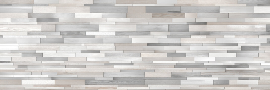 Staggered pale strips assemble into sleek linear wall with subtle variation.