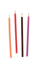 Four colored pencils isolated on a transparent background clipart, sticker